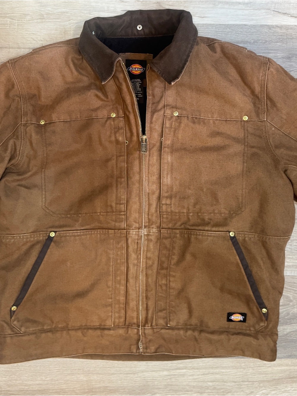 Dickies Brown Canvas Detroit Style Jacket Heavy Weight Men's XL